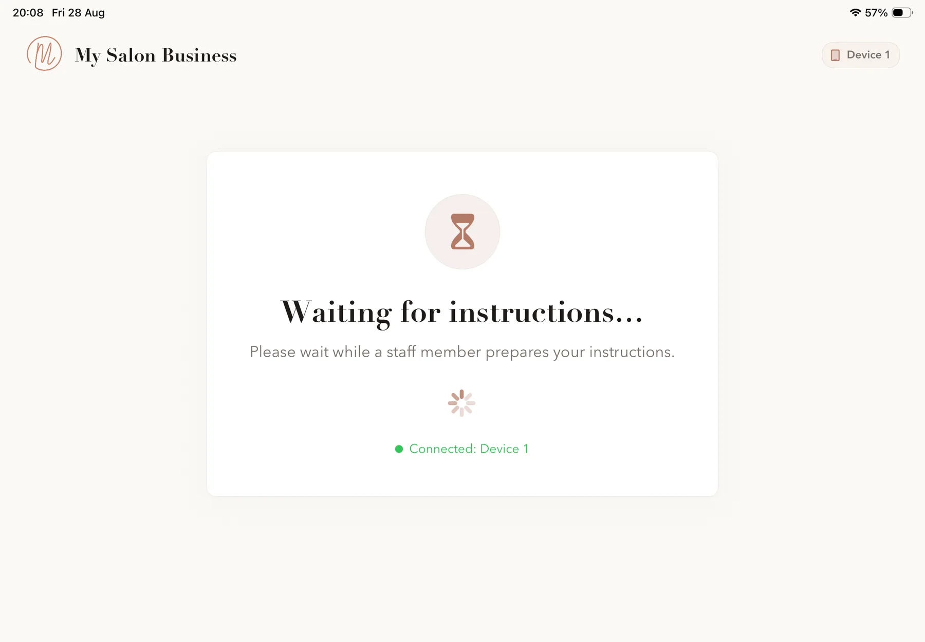 Muluno client check-in and consultation experience on iPad
